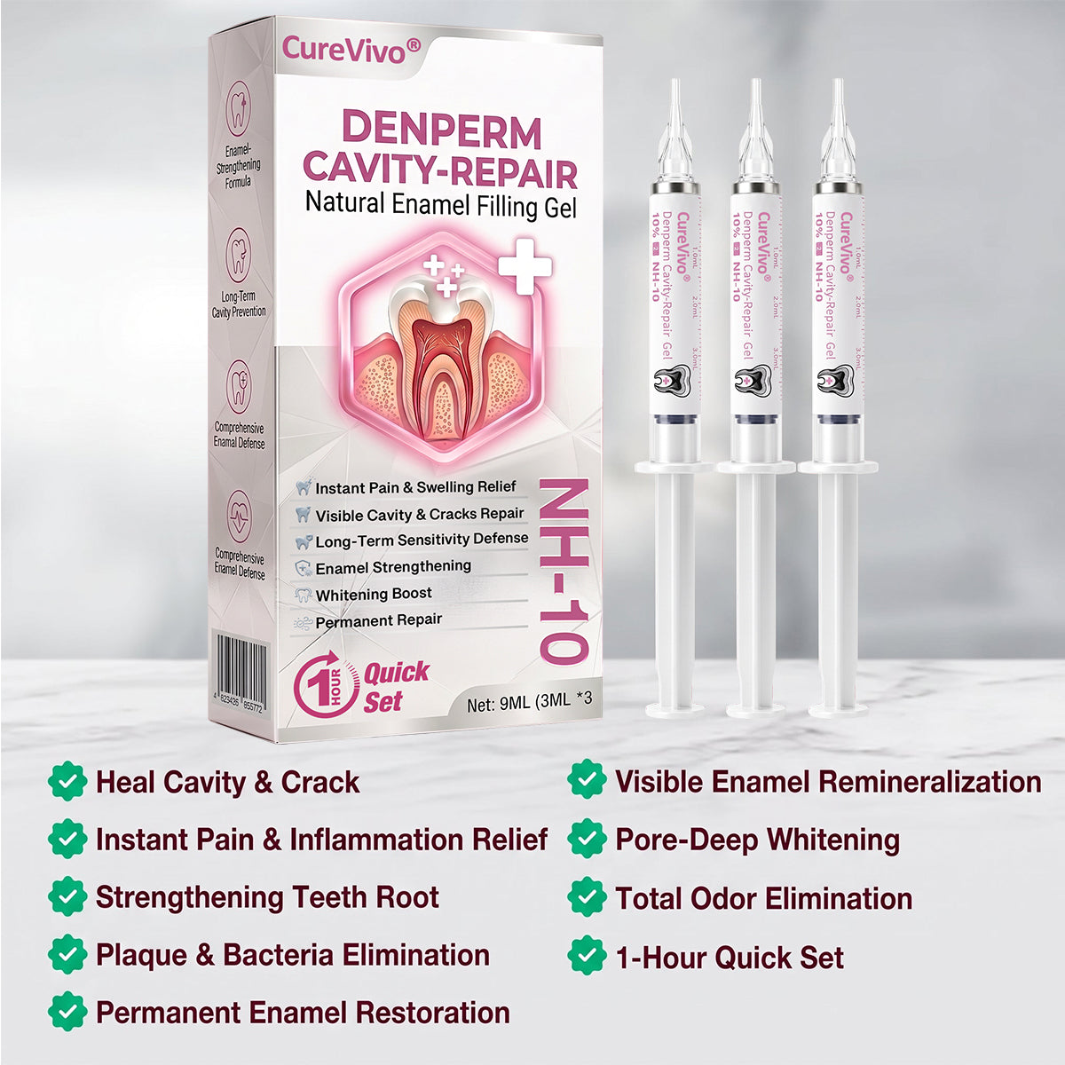🇦🇺🦷👩‍⚕️CureViVo® DenPerm Cavity-Repair Natural Enamel Filling Gel👍