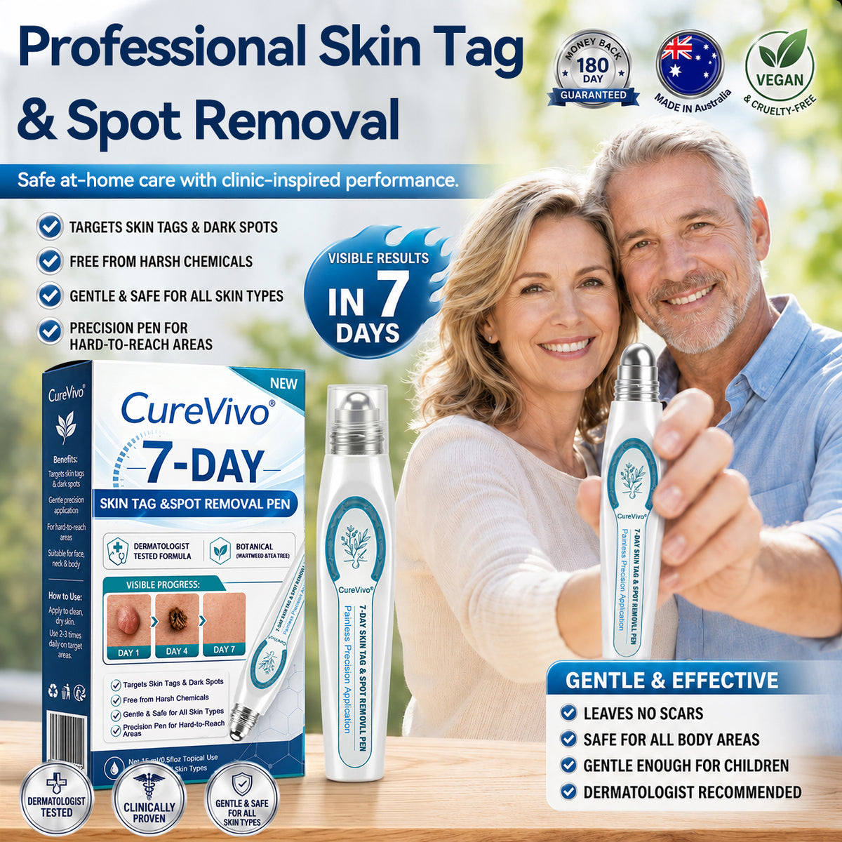 🇦🇺👩‍⚕️👍CureVivo® 7-𝐷𝑎𝑦 𝗧𝐚𝐠 & 𝗦𝗽𝐨𝐭 𝐄𝐫𝒂𝒔𝒆𝒓✅🎁(Zero Pain, Zero 𝐒𝐜𝐚𝒓𝒔 Rollerball)